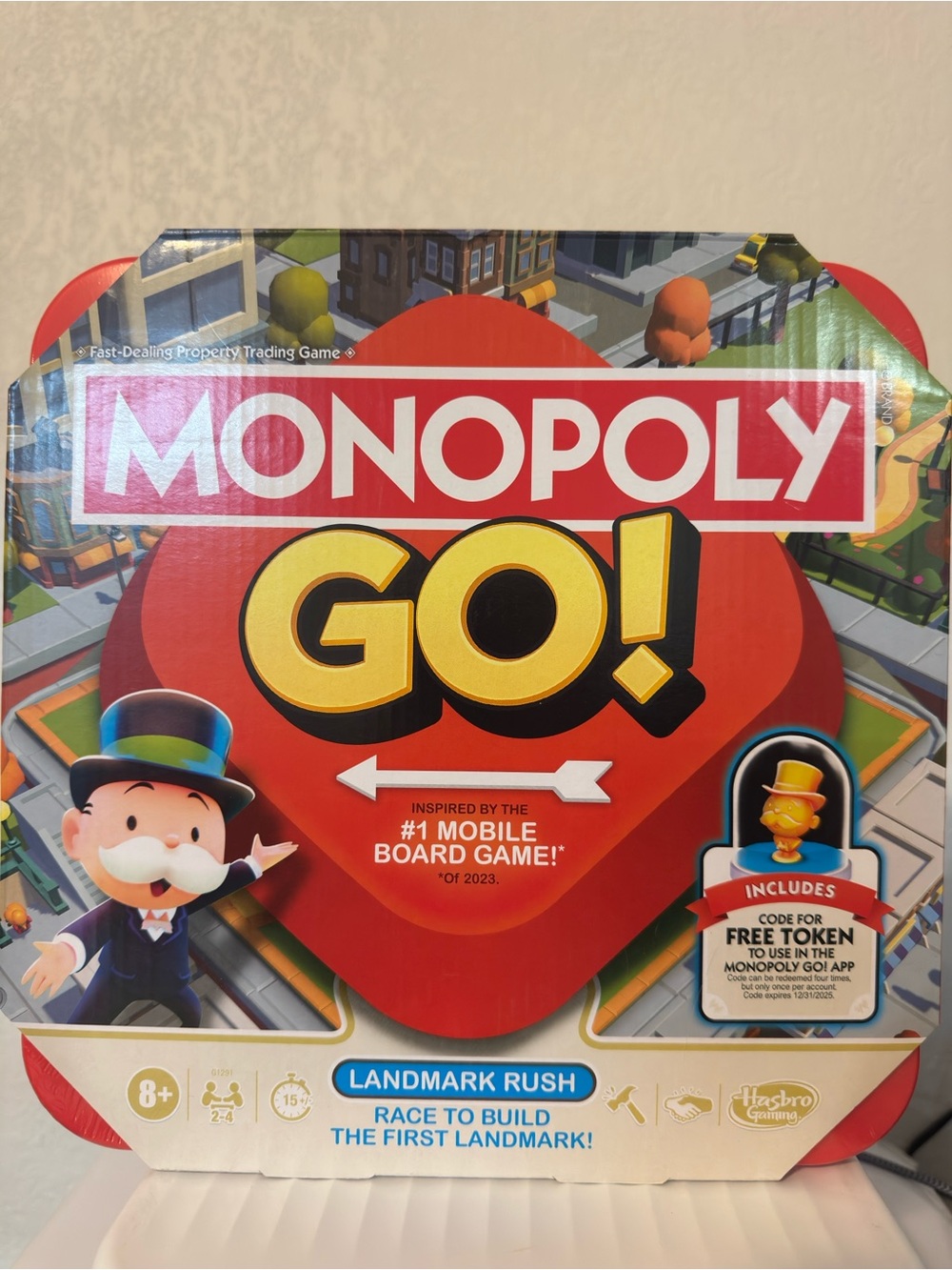 Hasbro Monopoly GO! Landmark Rush Board Game - Red